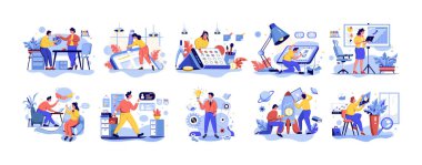 Vector Business Marketing Line Illustration