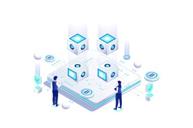 Engelleme Teknolojisi - Isometric Vektör İllüstratörü