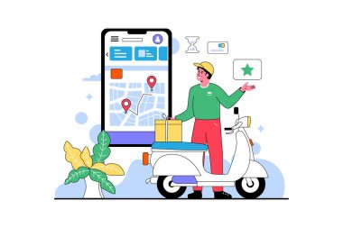 Kaliteli Taşıma Sistemi Oluştur - Düz Vektör