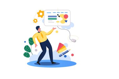 İş için Web Sitesi Oluştur - Düz Vektör