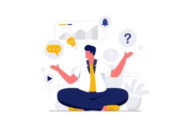 İş Hayatındaki Sorunlar - Düz Vektör