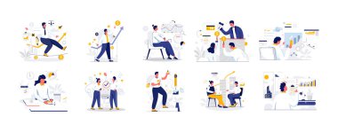 İş Vektörleri İllüstrasyon Düz Çizgisi