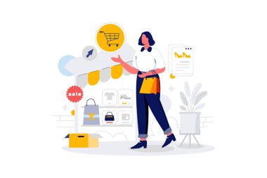 Satın Alım Çevrimiçi - Düz Vektör