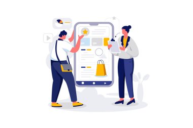 Alışveriş Satış Uygulaması - Düz Vektör