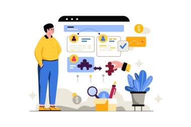 Personel Düzenleyici - Düz Vektör