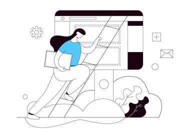 Web Tasarım Veri İllüstrasyonu, Grafik ve Web Tasarımı Vektörü.