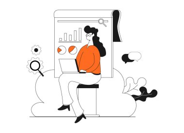 Araştırma ve Geliştirme, Düz vektör illüstrasyonu