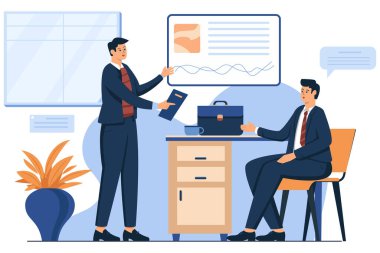 İş Çalışma Vektörü İllüstrasyon Düzlüğü