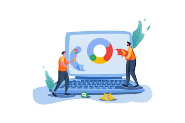 İnternet pazarlama konsepti. düz biçim illüstrasyon düz vektörü