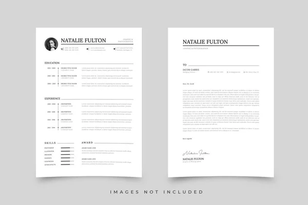 stock vector Clean Resume, Resume and Cover Letter, Elegant Resume