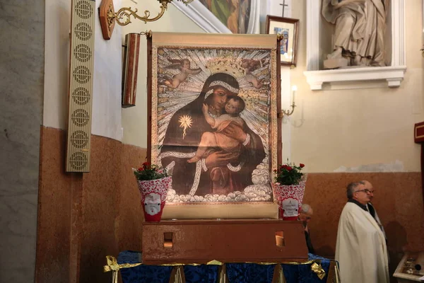 Pagani Włochy Marzec 2023 Religijny Rytuał Podniesienia Obrazu Madonny Del — Zdjęcie stockowe