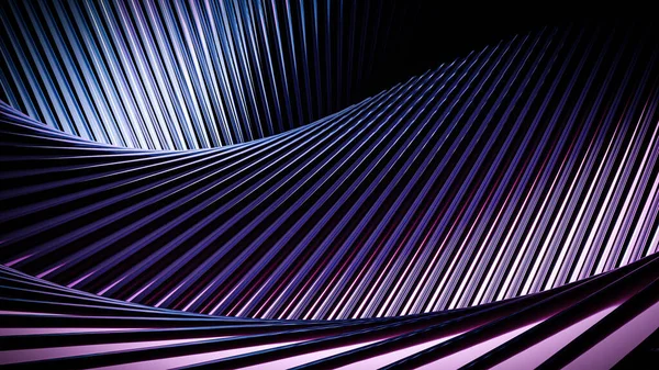 Wallpaper Metallic Waves Violet Blue Gradient Illustration — Stock Photo, Image