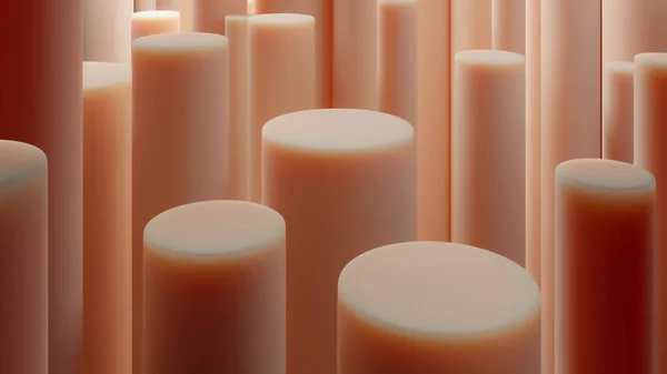 Abstract Cylinders Made Translucent Flesh Colored Material — Stock Photo, Image