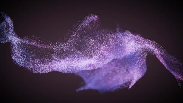 吹く風のためにピンクとブルーのヒューでダストを移動します 銀河的で星空の雰囲気の抽象的な背景 — ストック動画