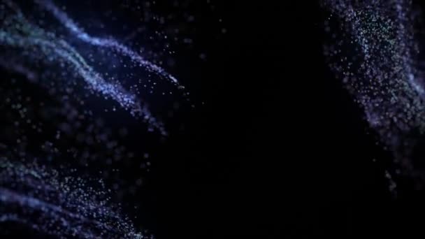 Сдвиг Пыли Сине Фиолетовым Оттенком Напоминающий Блеск Движется Дуновения Ветра — стоковое видео