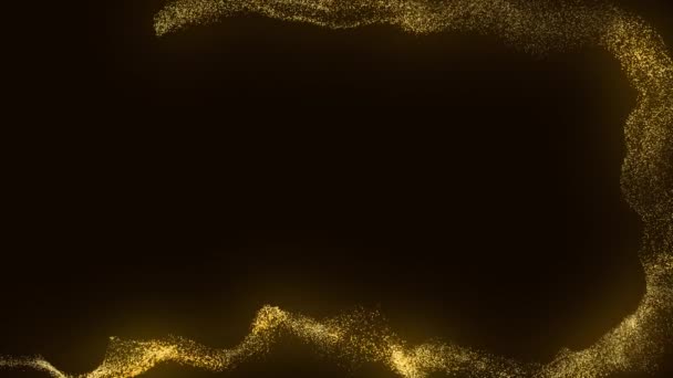 Комета Летает Рассеивает Блестящую Пыль Создавая Рамку Вашего Содержания Золотистую — стоковое видео