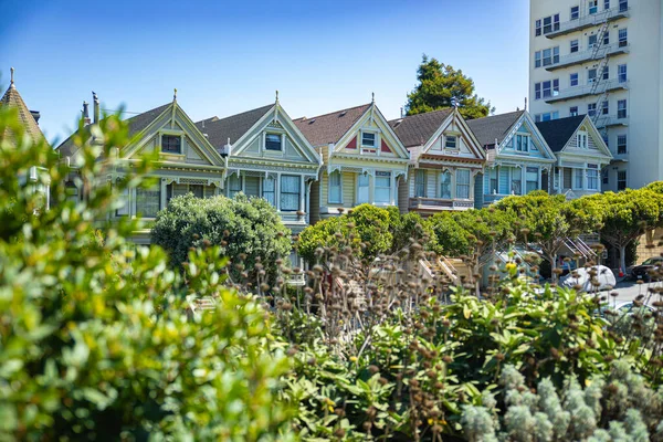 Painted Ladies San Francisco One City Popular Attractions Photo Depicts — Stock Photo, Image
