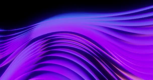 Abstraktes Wellenförmiges Neonviolett Und Blauer Farbverlauf Hintergrund — Stockvideo