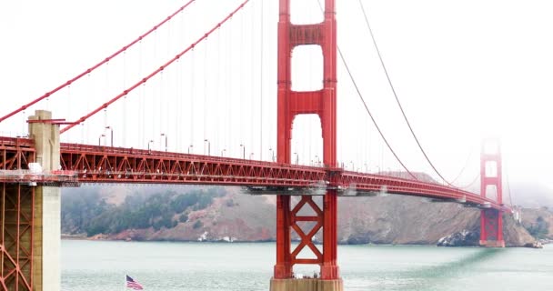 Golden Gate Bridge San Francisco Foggy Weather — Stock Video
