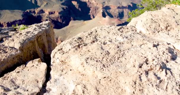 Grand Canyon Βραδινή Λήψη Ομαλή Μετάβαση Της Κάμερας Από Προσκήνιο — Αρχείο Βίντεο