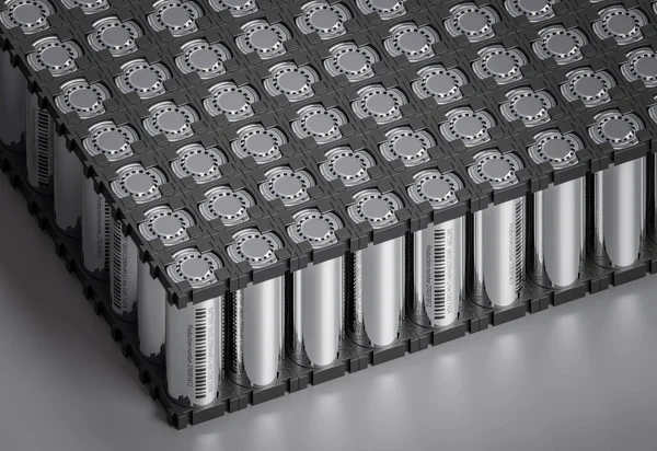 Литий Ионные Батареи Образуют Батарейный Блок Используемый Электромобилях Рендеринг — стоковое фото