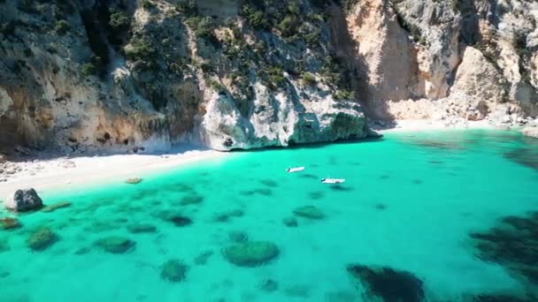 Veduta Drone Cala Goloritze Una Spiaggia Azzurra Situata Nel Comune — Video Stock