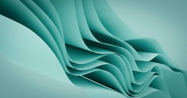 Gök mavisi katmanlarının soyut dalgaları hareketlilik ve derinliği gösteren dinamik bir üç boyutlu illüzyon yaratır. CGI 3d Hazırlama