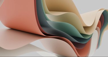 Abstract waves of layered paper in earthy tones create a calm and sophisticated visual effect. clipart