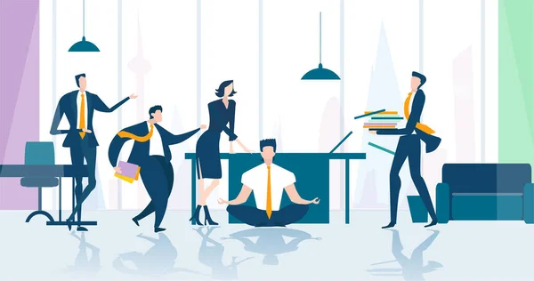 Business People Working Office Illustration Business People Running Office — Stock Photo, Image