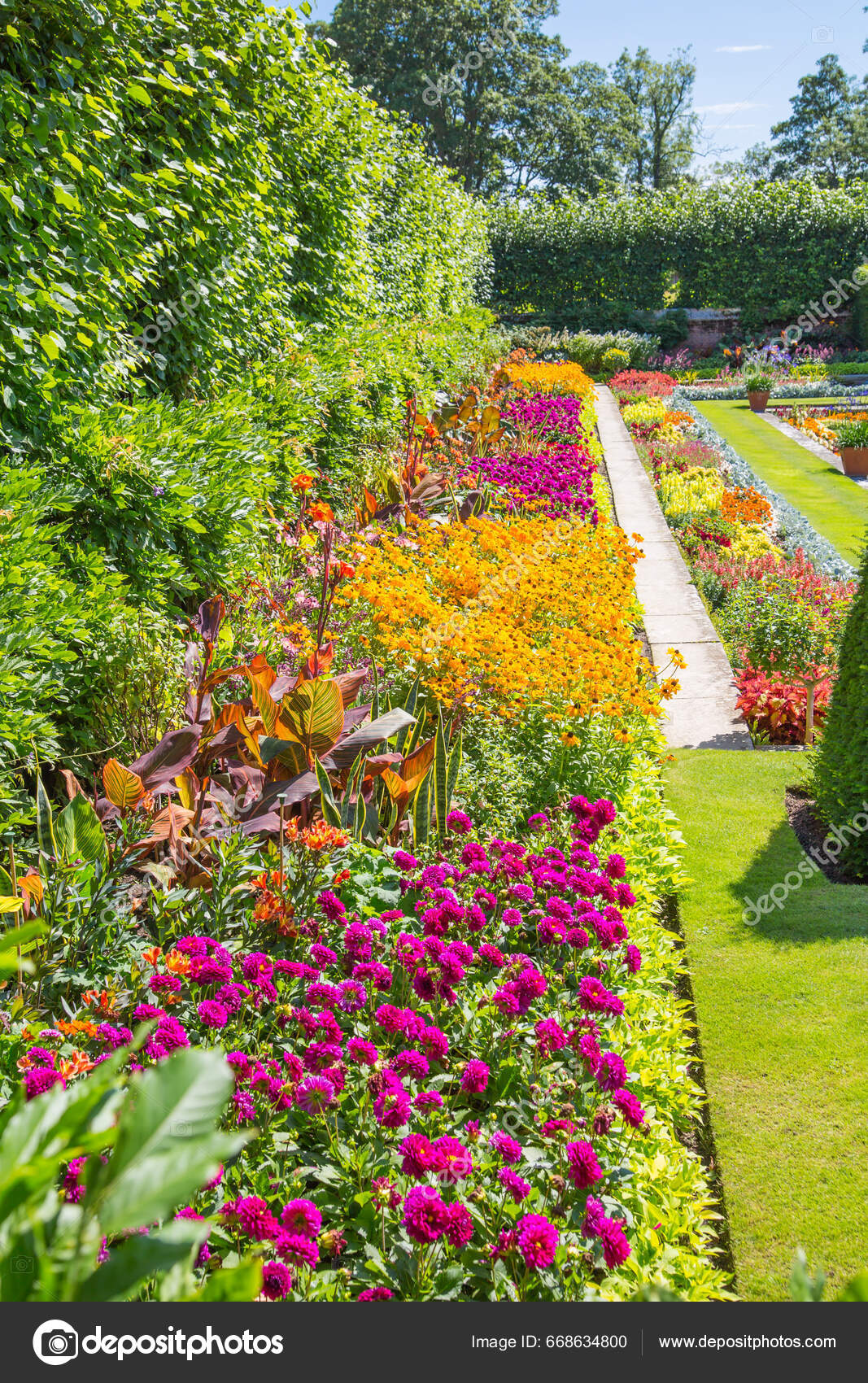 London July 2023 English Garden Park Tudors Time Hampton Court – Stock ...