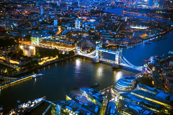 Londyn Tamiza Tower Bridge Nocy Zjednoczone Królestwo — Zdjęcie stockowe