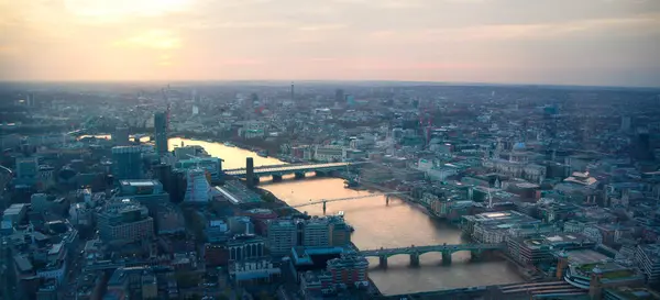 Londra Tamigi Tramonto Vista Includono Pauls Cattedrale London Bridge Parte — Foto Stock