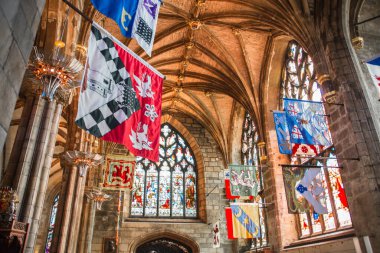 İskoçya, Edinburgh, İngiltere - 26 Ağustos 2022: Edinburgh katedrali iç görünümü