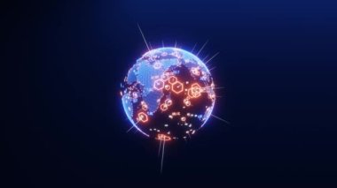 Neon gezegeninin arka planında çalışan sayılar ve potansiyel büyüme alanları var. B iş geçmişi 4K