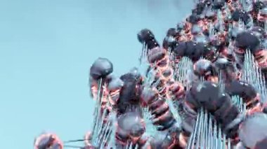 Soyut arka plan, DNI, moleküler yapı, zincirleme görselleştirme arka planı. İlaç biyokimyası, tıbbi teknoloji.. 