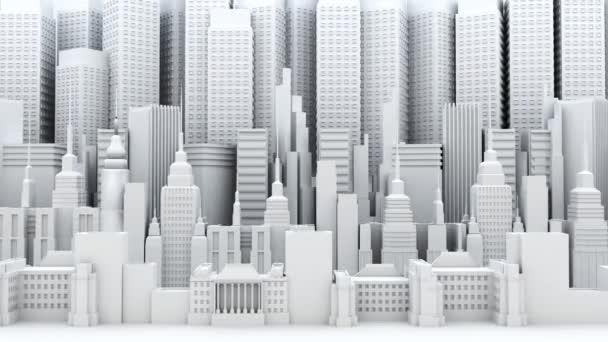 Kota Modern Yang Indah Dengan Pencakar Langit Kantor Dan Blok — Stok Video