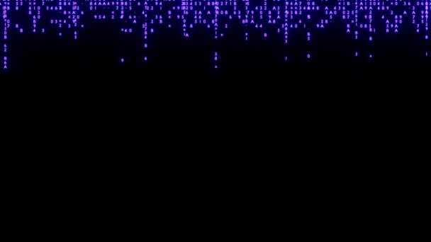 Latar Belakang Gaya Matriks Dengan Hujan Kode Jatuh Nomor Acak — Stok Video