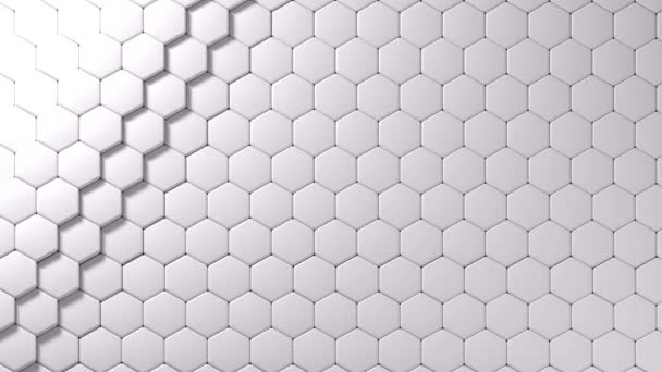 Bewegende Hexagons Neon Lichten Achtergrond Weergave Animatie — Stockvideo