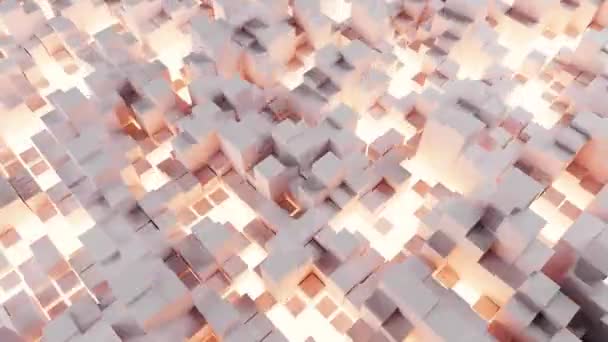 Переміщення Кубиків Стіни Рендеринга Анімації Бізнес Наука Концепція Технології Фон — стокове відео