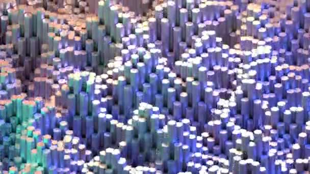 Переміщення Шестикутників Неонових Вогнів Задньому Плані Анімація Рендеринга — стокове відео