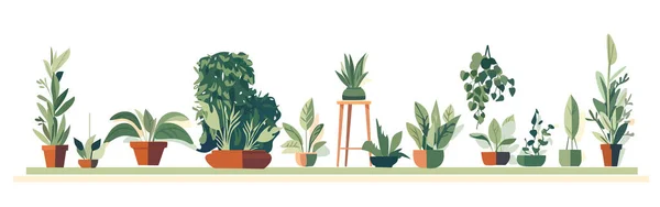 部屋の装飾のオフィスのための鍋の家の植物のセット 健康的な環境コンセプト — ストック写真