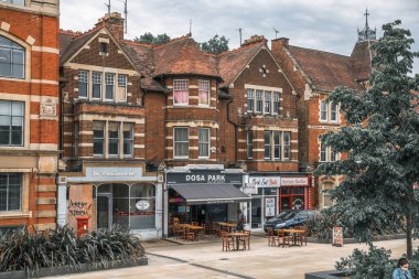 Oxford, İngiltere - 2 Haziran 2023. Oxford Üniversitesi Öğrenci Konaklama ve Kampüs Binası 