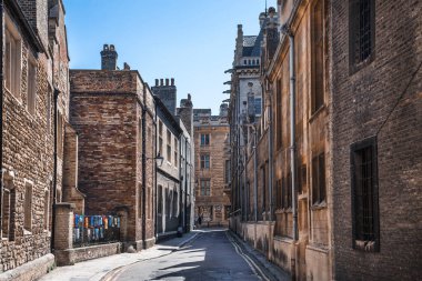 Cambridge, İngiltere - 16 Temmuz 2023: Cambridge Üniversitesi kampüs binaları