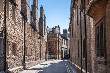 Cambridge, İngiltere - 16 Temmuz 2023: Cambridge Üniversitesi kampüs binaları