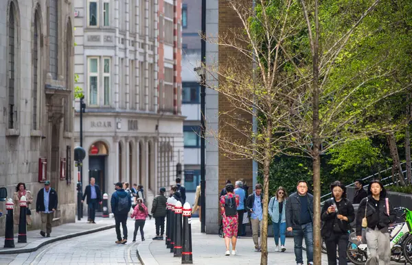 stock image London, UK - 7 May, 2024: City of London old street near Bank of England