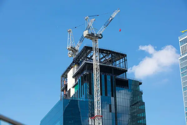 London May 2024 City London Construction Site Cranes Stock Obrázky