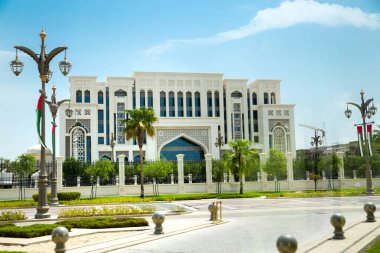 BAE, Abu Dabi - 22 Ağustos 2024: BAE 'nin başkentinde hükümet binası