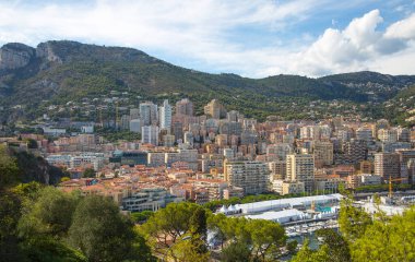 Monaco, Monte Carlo - 19 Eylül 2023: Monte Carlo manzaralı