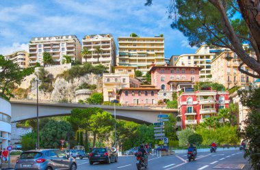 Monaco, Monte Carlo - 19 Eylül 2023: Monte Carlo manzaralı