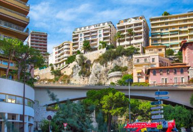 Monaco, Monte Carlo - 19 Eylül 2023: Monte Carlo manzaralı